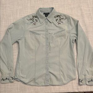 Vintage Ralph Lauren Blue Embroidered Shirt